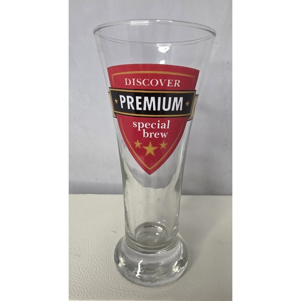 VTG Discover Premium Special Brew 8 Ounce 7 Inch Tall Collectible Beer Glass